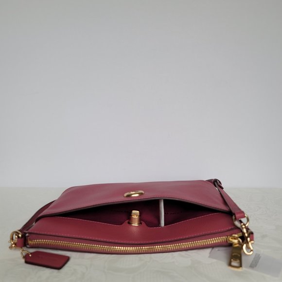COACH Polly Pebbled Leather Crossbody Bag- Rouge color - Picture 7 of 16